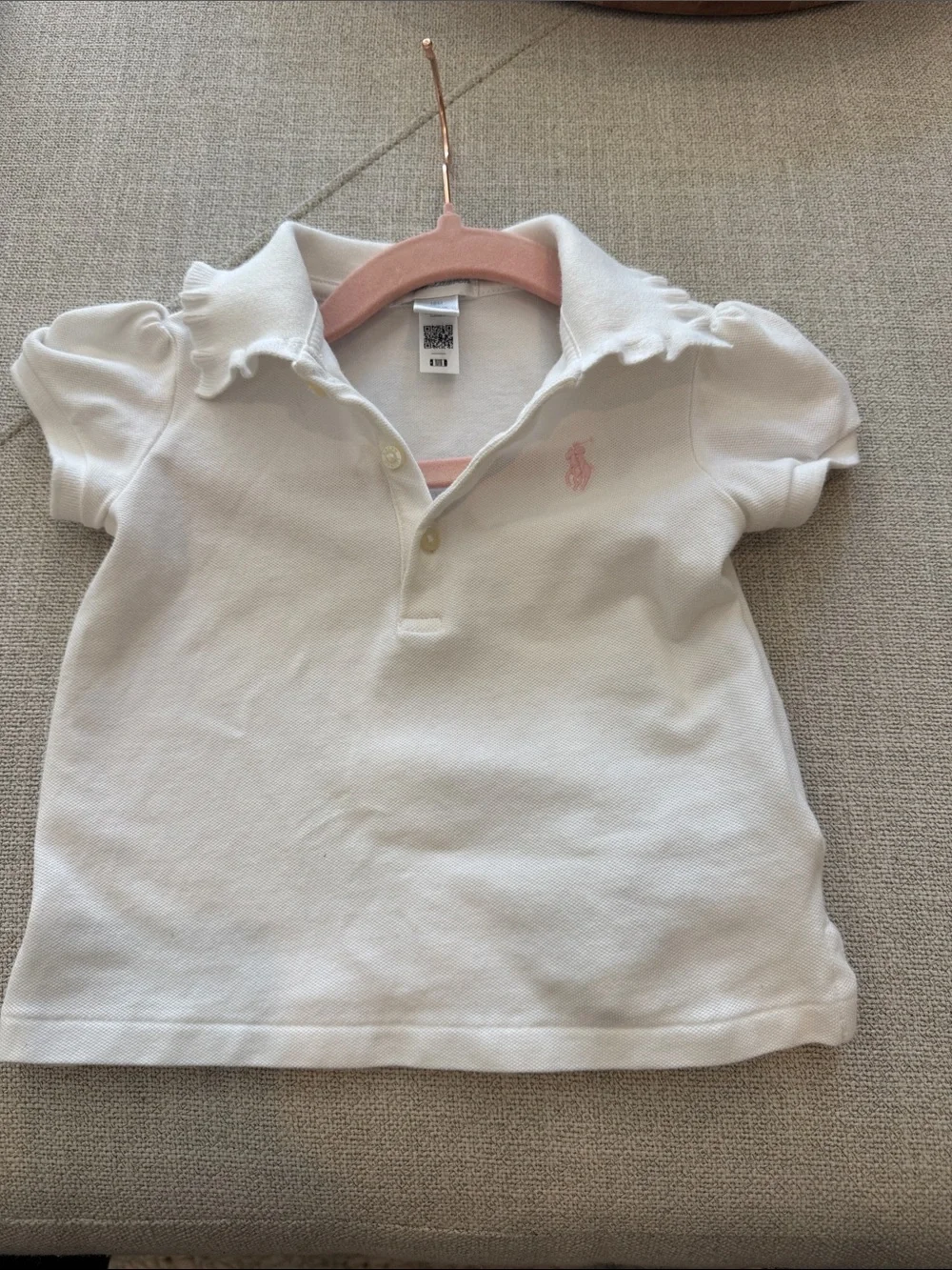 Ralph Lauren White Polo with Pink Pony Embroidery